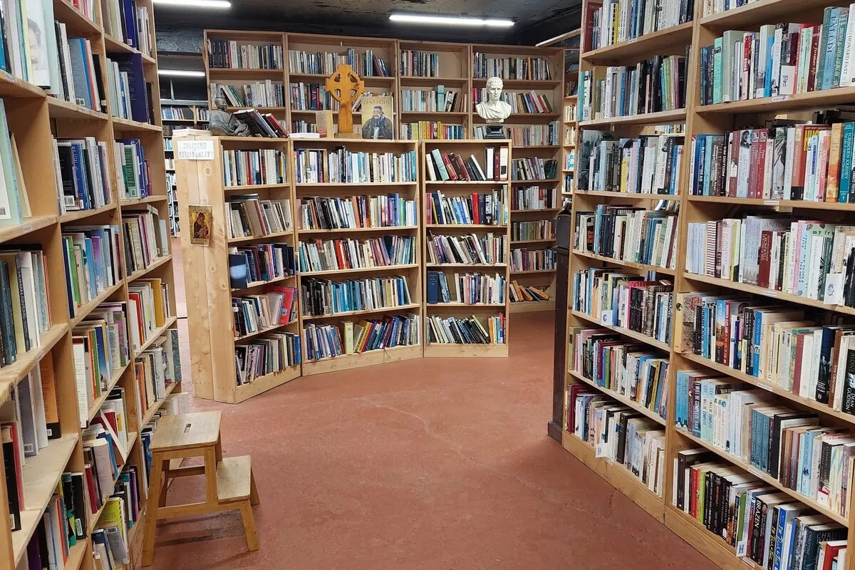 Rows of pre-loved books at Hard To Find Books in Eden Terrace