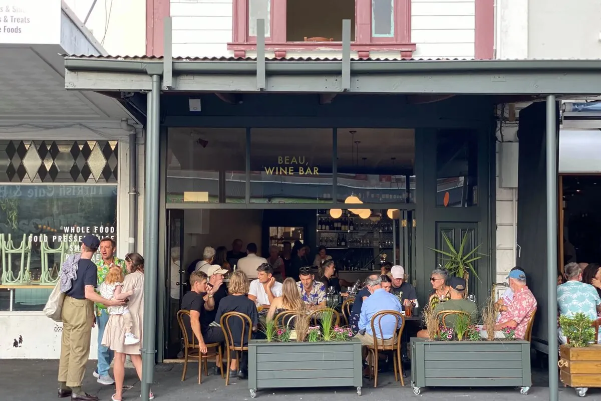 The wine bar interior at Beau on Ponsonby Road