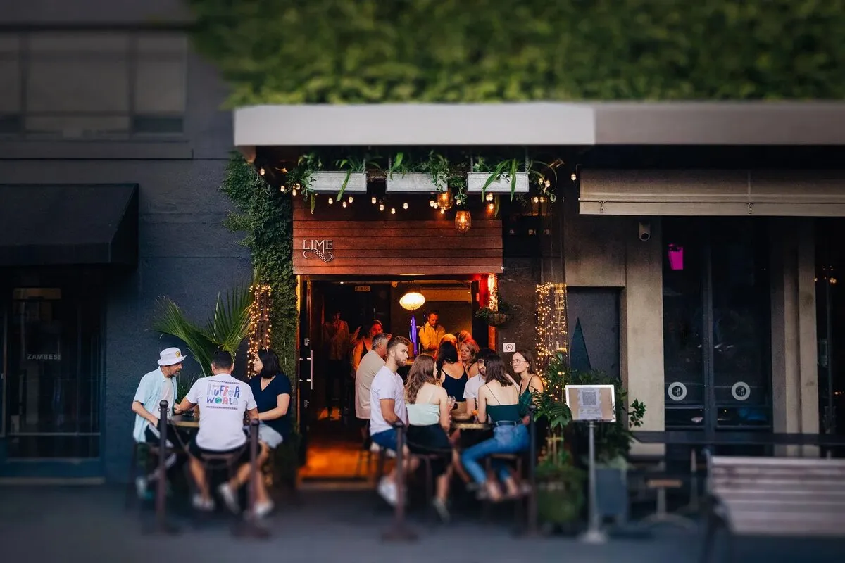 The compact bar interior at Lime on Ponsonby Road