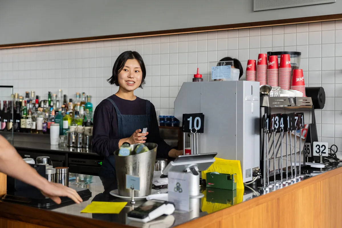 Sleek cafe interior at Juno in Grey Lynn