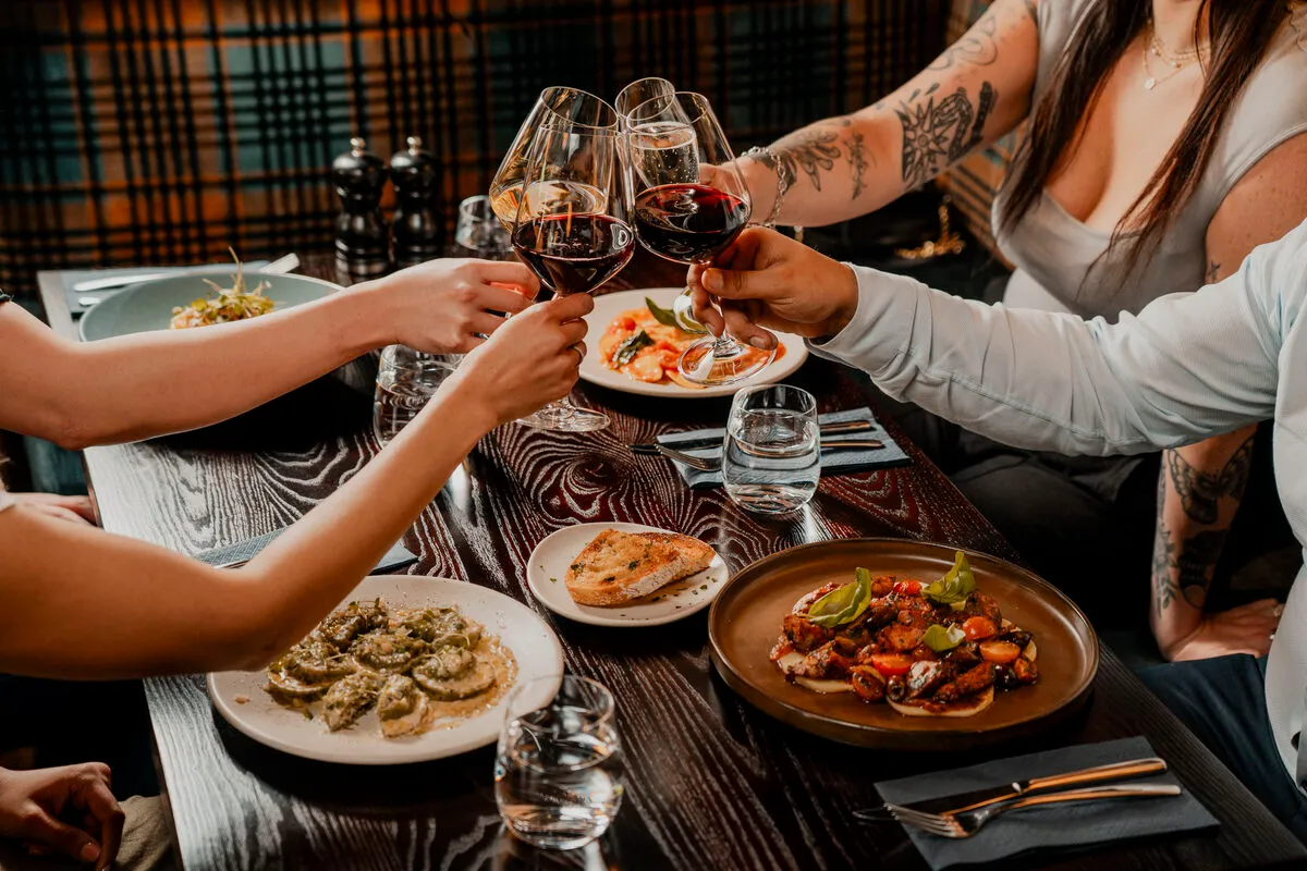 A table of Italian dishes at Alla Prossima
