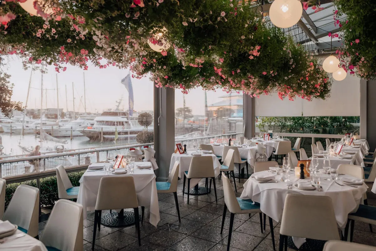 Waterfront terrace seating at Soul Bar & Bistro