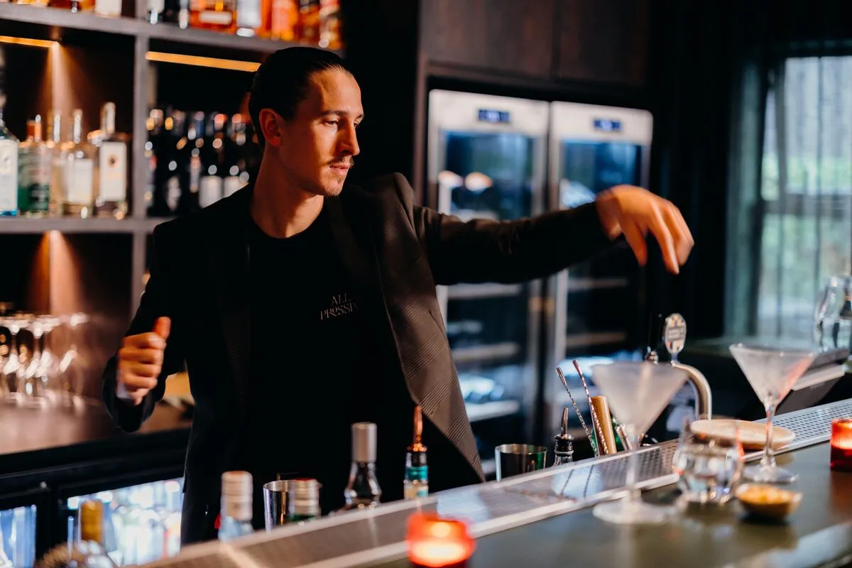 Juan Isola at the Alla Prossima bar